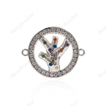 Tree of Life Connector,CZ Pendant fit for Bracelet/Necklace Jewelry Making 21x17mm - BestBeaded