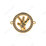 Tree of Life Connector,CZ Pendant fit for Bracelet/Necklace Jewelry Making 21x17mm - BestBeaded
