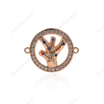 Tree of Life Connector,CZ Pendant fit for Bracelet/Necklace Jewelry Making 21x17mm - BestBeaded
