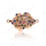 Cloud Connector,Multicolor CZ Spacer Link for Bracelet/Necklace Jewelry Making Findings 23x13mm - BestBeaded