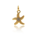 Starfish Pendant Pave Clear CZ Necklace/Bracelet Charm 11x13mm - BestBeaded