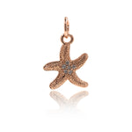 Starfish Pendant Pave Clear CZ Necklace/Bracelet Charm 11x13mm - BestBeaded