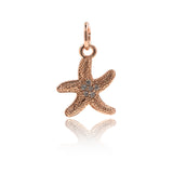 Starfish Pendant Pave Clear CZ Necklace/Bracelet Charm 11x13mm - BestBeaded