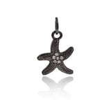 Starfish Pendant Pave Clear CZ Necklace/Bracelet Charm 11x13mm - BestBeaded