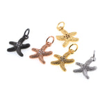 Starfish Pendant Pave Clear CZ Necklace/Bracelet Charm 11x13mm - BestBeaded