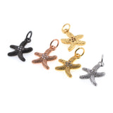 Starfish Pendant Pave Clear CZ Necklace/Bracelet Charm 11x13mm - BestBeaded