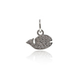Tiny Whale Pendant Charm,Metal Pave Cubic Zirconia for diy Necklace/Bracelet Making Findings 10x8mm - BestBeaded