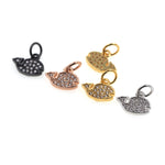 Tiny Whale Pendant Charm,Metal Pave Cubic Zirconia for diy Necklace/Bracelet Making Findings 10x8mm - BestBeaded