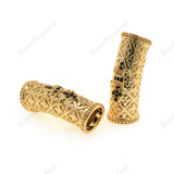 Fleur De Lis in Tube,Large Hole Connector Link for Original Leather Bracelet Making 28x10mm - BestBeaded