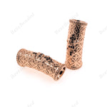 Fleur De Lis in Tube,Large Hole Connector Link for Original Leather Bracelet Making 28x10mm - BestBeaded
