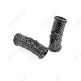Fleur De Lis in Tube,Large Hole Connector Link for Original Leather Bracelet Making 28x10mm - BestBeaded