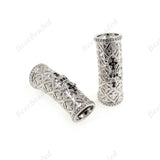 Fleur De Lis in Tube,Large Hole Connector Link for Original Leather Bracelet Making 28x10mm - BestBeaded