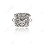 Bulldog Bracelet Connector CZ Pave Link Spacer Charm for Personality Jewelry Making 14x10mm - BestBeaded