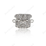 Bulldog Bracelet Connector CZ Pave Link Spacer Charm for Personality Jewelry Making 14x10mm - BestBeaded