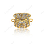Bulldog Bracelet Connector CZ Pave Link Spacer Charm for Personality Jewelry Making 14x10mm - BestBeaded