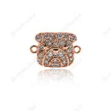 Bulldog Bracelet Connector CZ Pave Link Spacer Charm for Personality Jewelry Making 14x10mm - BestBeaded