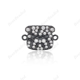 Bulldog Bracelet Connector CZ Pave Link Spacer Charm for Personality Jewelry Making 14x10mm - BestBeaded