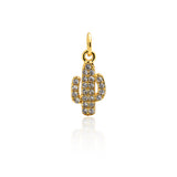 Shiny Cactus Zircon Pendant-DIY Jewelry Making Accessories    7x9mm