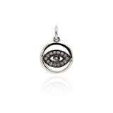 Evil Eye Necklace Pendant Charm,CZ Spacer Bead for Jewelry Making Supplies 13x11mm - BestBeaded