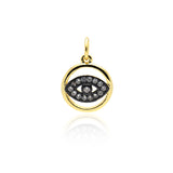 Evil Eye Necklace Pendant Charm,CZ Spacer Bead for Jewelry Making Supplies 13x11mm - BestBeaded