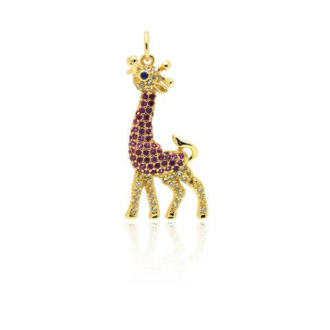 Exquisite Giraffe Zircon Pendant-Animal Pendant    28x14mm