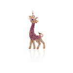 Exquisite Giraffe Zircon Pendant-Animal Pendant    28x14mm