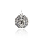 Round Virgin Mary Zircon Pendant-Believer Pendant   28x14mm