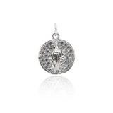 Round Virgin Mary Zircon Pendant-Believer Pendant   28x14mm