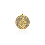 Round Virgin Mary Zircon Pendant-Believer Pendant   28x14mm