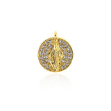 Round Virgin Mary Zircon Pendant-Believer Pendant   28x14mm
