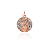 Virgin Mary Pendant Charm,Round Disc Findings for Original Diy Jewelry Making 15x17mm - BestBeaded