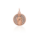 Round Virgin Mary Zircon Pendant-Believer Pendant   28x14mm