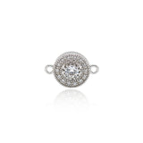 Minimalist Round Zircon Connector-Suitable For Bracelet Beading   14x10mm
