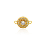 Minimalist Round Zircon Connector-Suitable For Bracelet Beading   14x10mm