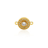 Minimalist Round Zircon Connector-Suitable For Bracelet Beading   14x10mm