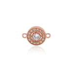 Minimalist Round Zircon Connector-Suitable For Bracelet Beading   14x10mm