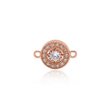 Minimalist Round Zircon Connector-Suitable For Bracelet Beading   14x10mm