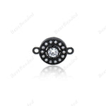 Round Disc Connector Charm,Clear CZ Stone Links for Jewelry Making Accessory 14x10mm - BestBeaded