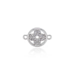 Minimalist Four-Leaf Clover Zircon Connector-Suitable For Bracelet Beading    14x10mm