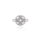 Minimalist Four-Leaf Clover Zircon Connector-Suitable For Bracelet Beading    14x10mm