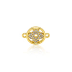 Minimalist Four-Leaf Clover Zircon Connector-Suitable For Bracelet Beading    14x10mm