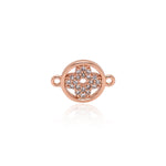 Minimalist Four-Leaf Clover Zircon Connector-Suitable For Bracelet Beading    14x10mm