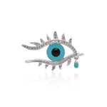 Gold Filled Hollow Eye Charm, Cubic Zirconia Eye Connector, Eye Charm, DIY Jewelry Making Accessories     27x18mm