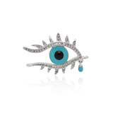Gold Filled Hollow Eye Charm, Cubic Zirconia Eye Connector, Eye Charm, DIY Jewelry Making Accessories     27x18mm