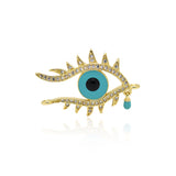 Gold Filled Hollow Eye Charm, Cubic Zirconia Eye Connector, Eye Charm, DIY Jewelry Making Accessories     27x18mm