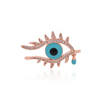 Gold Filled Hollow Eye Charm, Cubic Zirconia Eye Connector, Eye Charm, DIY Jewelry Making Accessories     27x18mm