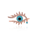 Gold Filled Hollow Eye Charm, Cubic Zirconia Eye Connector, Eye Charm, DIY Jewelry Making Accessories     27x18mm