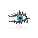 Gold Filled Hollow Eye Charm, Cubic Zirconia Eye Connector, Eye Charm, DIY Jewelry Making Accessories     27x18mm