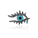 Gold Filled Hollow Eye Charm, Cubic Zirconia Eye Connector, Eye Charm, DIY Jewelry Making Accessories     27x18mm