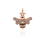 Honey Bee Pendant Charm,Brass Insect Spacer Beads for DIY Jewelry Making Supplies 16x15mm - BestBeaded